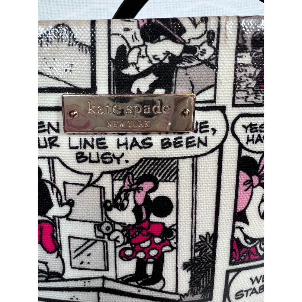 Kate Spade Disney Tote‎ Women Cream Mickey Minnie Comic Strip Print Good